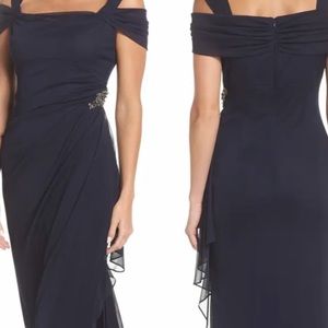 Alex evenings cold shoulder column dress